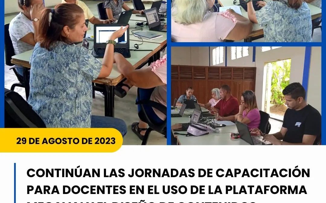 👩‍💻 Continúan las jornadas de capacitación para docentes en el uso de la Plataforma MEGAVAI y el diseño de contenidos interactivos digitales.